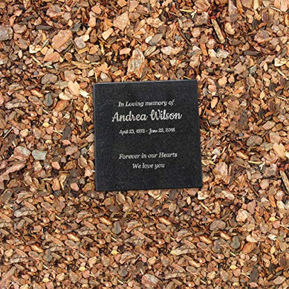Customizable In Loving Memory Granite Garden Stone (6 x 6 x .4") | Laser Engraved, Indoor & Outdoor Use, Personalized Text, Black Granite, Memorial Plaque - size: 6 x 6 x 0.4"