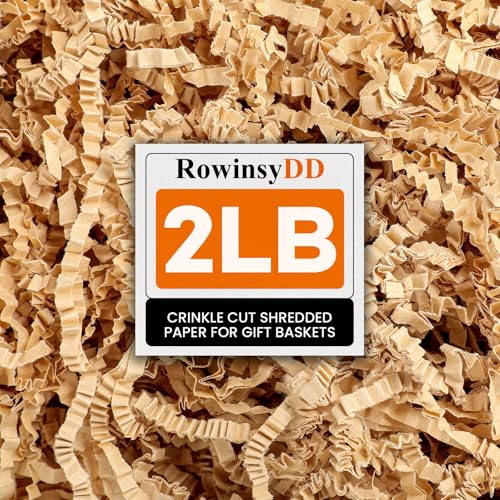 RowinsyDD 2LB Kraft Crinkle Paper Filler, Shredded Paper for Gift Baskets | Brown Crinkle Paper Filler Packaging Wrapping Cushion Stuffing Box Filler for Easter Christmas Wedding Birthday Bridesmaid - color: Kraft, size: 2LB