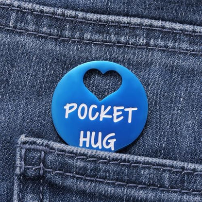 Ralukiia Pocket Hug from Heaven, Metal Engraved Token, Memorial Gift for Loss of Mom Dad Son Daughter Husband Wife Grandpa Grandma Brother Sister, Sympathy Condolence Gifts, Blue - color: blue