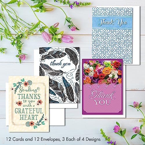 Faithfully Yours Designer Greetings Inspirational Thank You Boxed Card | Biblical Scripture Verse, Faith Based Sentiment, Boxed Card Set, Matching Envelopes