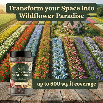 Wildflower Seed Shaker – Awesome Annual Mix by GevaGrow - 2 Ounce Shaker - size: 2oz Shaker, style: Annual Wildflower Mix