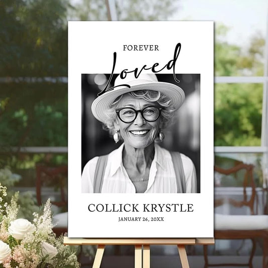 CALLA DECORGIFTS Custom Celebration of Life Poster – Thoughtful Memorial Photo Display for Funeral Services, Personalized Tribute Decor for Remembering a Cherished Life - color: Version2