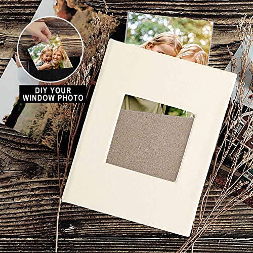 Ywlake Photo Album 4x6 50 Pockets 2 Packs, Small Mini Capacity Leather Photo Albums, Each Pack Holds 50 Top Loader Vertical Only Pictures Beige - color: Beige, size: 50 Photos/2PK