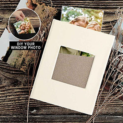 Ywlake Photo Album 4x6 50 Pockets 2 Packs, Small Mini Capacity Leather Photo Albums, Each Pack Holds 50 Top Loader Vertical Only Pictures Beige - color: Beige, size: 50 Photos/2PK