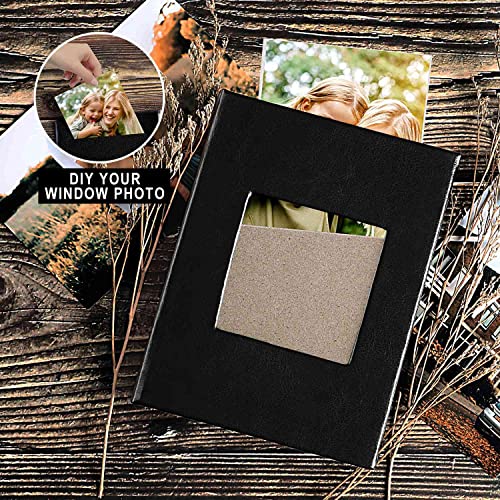 Ywlake Photo Album 4x6 50 Pockets 2 Packs, Small Mini Capacity Leather Photo Albums, Each Pack Holds 50 Top Loader Vertical Only Pictures Black - color: Black, size: 50 Photos/2PK