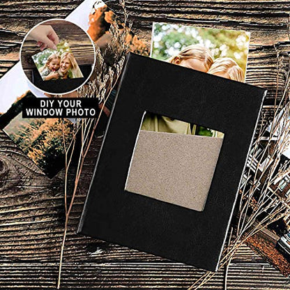 Ywlake Photo Album 4x6 50 Pockets 2 Packs, Small Mini Capacity Leather Photo Albums, Each Pack Holds 50 Top Loader Vertical Only Pictures Black - color: Black, size: 50 Photos/2PK