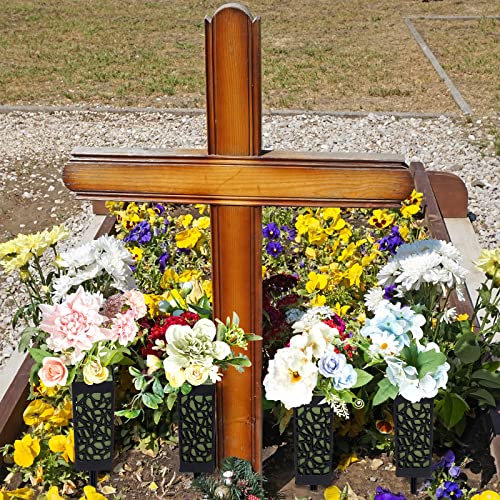 36 Pcs 12 Inch Cemetery Flower Vase with Ground Spikes & Foam for Memorials