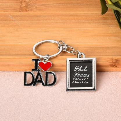 YALLNASL Dad Papa Picture Frame Fathers Day Birthday Gifts for Grandpa Memorial Gifts for Loss of Grandfather Father Keychain - color: Papa Rectangular Keychain