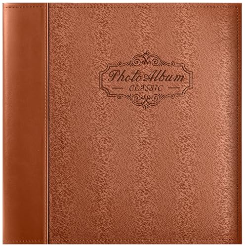 Photo Album Holds 3X5, 4X6, 5X7, 6X8, 8X10 Photos, Leather Cover, Magnetic Self-Stick Page, Hand Made DIY Albums (Brown, Large) (Pack of 2) - color: Brown, size: Large (Pack of 2)