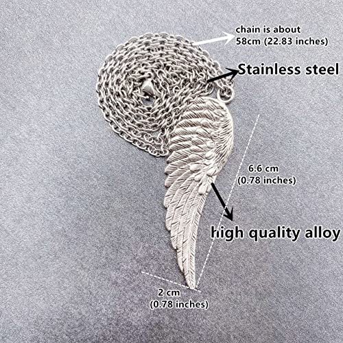 Angel Wings Necklace for Women Silver Stainless Steel Chain Jewelry