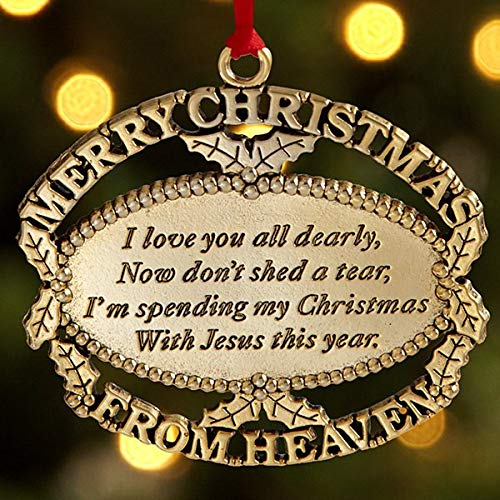 Gold Plated Keepsake Memorial Ornament with Poem and Gift Box - for Christmas Tree, Sympathy and Remembrance Gift - color: Black