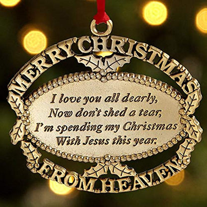 Gold Plated Keepsake Memorial Ornament with Poem and Gift Box - for Christmas Tree, Sympathy and Remembrance Gift - color: Black