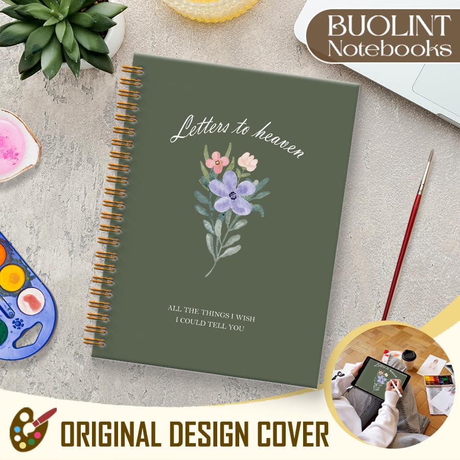 Letters to Heaven Memorial Journal Gift 5.5x8.3in(Green) - color: Green
