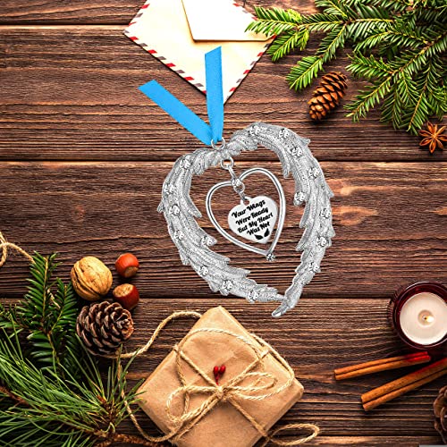 Angel Wing Memorial Christmas Ornaments, Remembrance Sympathy Gifts,Your Wings were Ready But My Heart were Not Ornament for Xmas Tree,in Memory of Loved one Gifts for Loss of Loved one