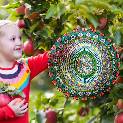 Rich Love Mandala Wind Spinner, 3D Kinetic Wind Spinners Outdoor - color: Mandala Rich Love