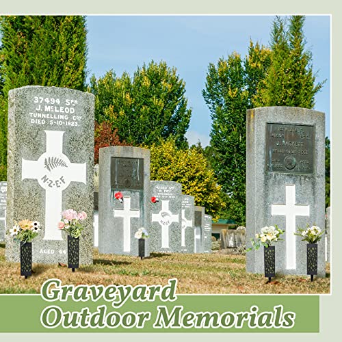 24 Pcs 12 Inch Cemetery Flower Vase with Ground Spikes & Foam for Memorials