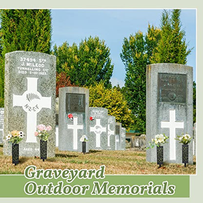 24 Pcs 12 Inch Cemetery Flower Vase with Ground Spikes & Foam for Memorials