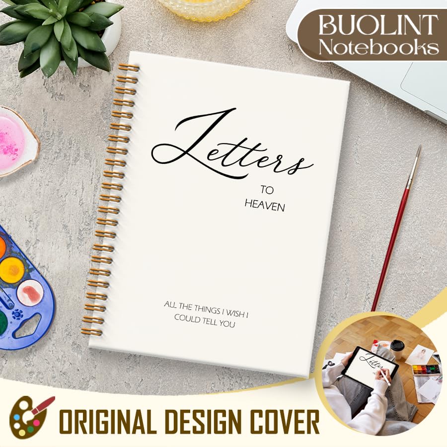 Letters to Heaven Notebook Journal 5.5x8.3, Grief Journal for Women, Memorial Sentimental Gifts, Sympathy Gifts for Loss of Loved One, Spiral Hardcover Notebook - color: Heaven