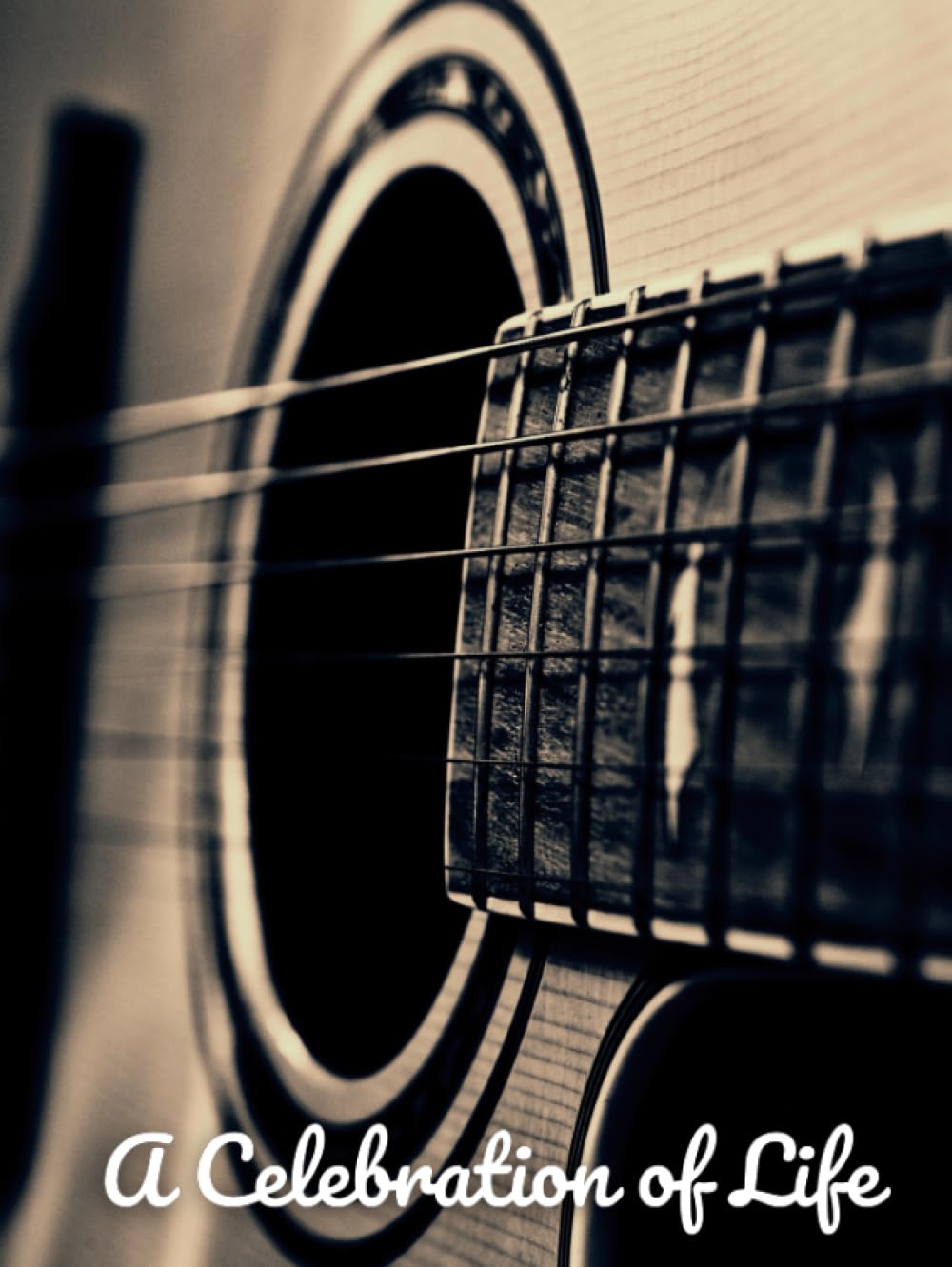 A Celebration of Life: Guest Book for Funeral - Guitar Picture Background Cover