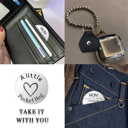 Pocket Hug Token for Women Men Him Birthday Inspirational Gifts for Daughter Friend Long Distance Gifts for Wife Mom - color: Girl to Mom