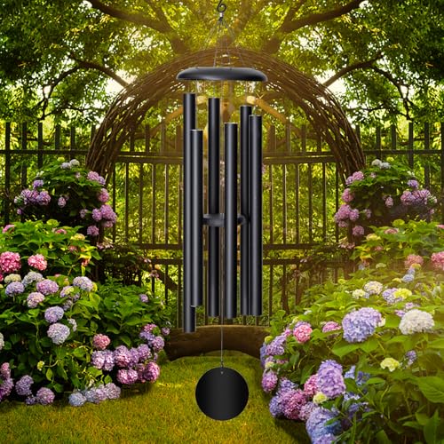 FDOCOI 45'' Wind Chimes Outdoor,Memorial Wind Chime, Large Wind Chimes for Outside Deep Tone, Sympathy Gifts. Black - size: 45'' Black