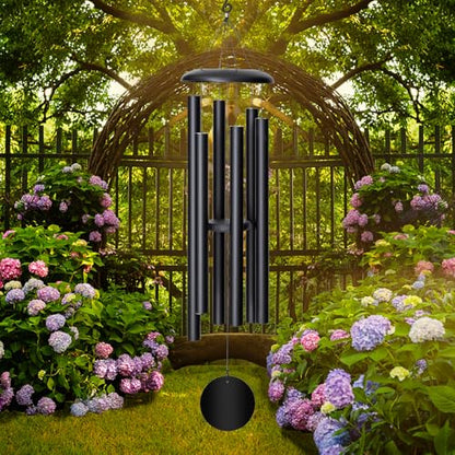FDOCOI 45'' Wind Chimes Outdoor,Memorial Wind Chime, Large Wind Chimes for Outside Deep Tone, Sympathy Gifts. Black - size: 45'' Black
