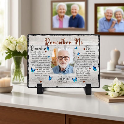 Personalized Memorial Picture Frame, Gifts for Loss of Loved One | Custom Photo & Name Sympathy Stone Frame, Customized Bereavement Condolence Gifts for Loss of Dad Mom Husband Wife Son - color: Style 7