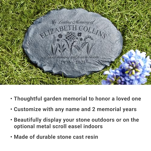 Let's Make Memories Personalized in Memory Sympathy Garden Stone - Memorial Marker – Condolences - style: In Loving Memory