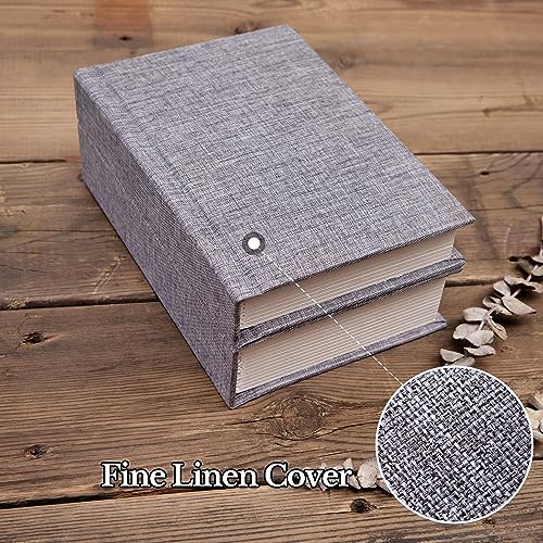 Pssoss 4x6 Photo Album with Writing Space, Linen Cover, 30 Photos, Gray - color: Gray, size: 30 Photos