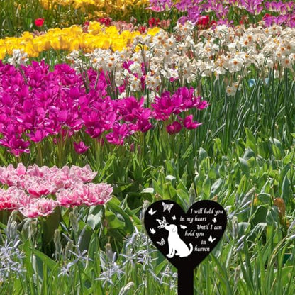 GLOBLELAND Heart Shaped Dog Butterfly Garden Stake for Dogs Memorial Remembrance Plaque Stake Cemetery Acrylic Waterproof Sympathy Garden Stakes for Yard Grave Cemetery - color: Butterfly Dog