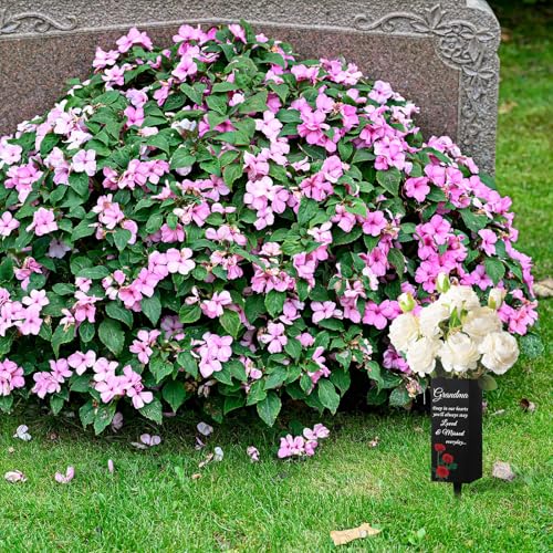 Geosar Grandma Cemetery Vases for Grave Metal Cemetery Grave Flower Vase Memorial Flower Holder with Spike Floral Graveyard Decorations for Burial Ground Lawn Yard Funeral Favors - style: Grandma