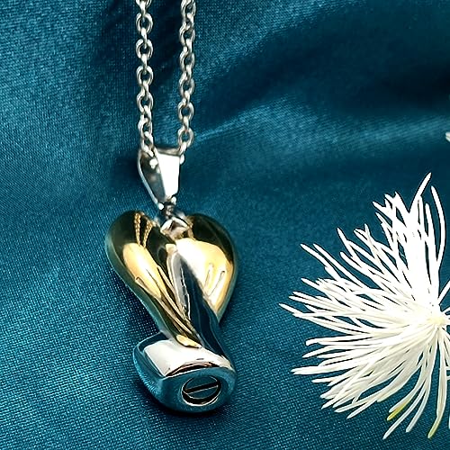 Celtic Knot Cross Cremation Jewelry Urn Necklace for Ashes for Men Women Circle Life Stainless Steel Keepsake Memories Ash Holder - style: Angel Lady
