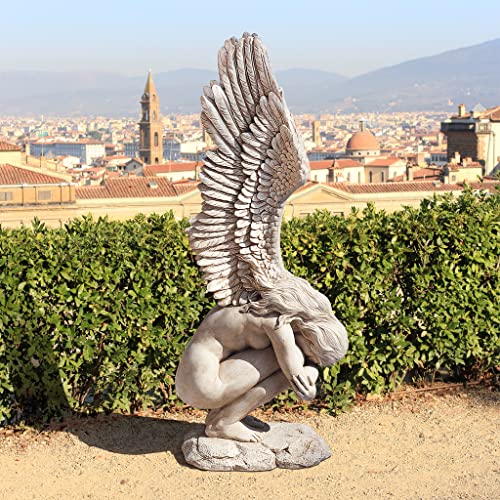 Design Toscano KY30700 Extended Grace Angel Garden Statue, 24 Inch, Antique Stone - style: GRAND REMEMBRANCE &REDEMPTION