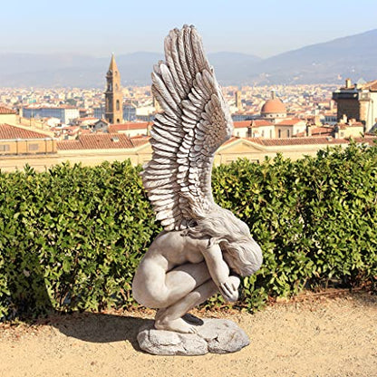 Design Toscano KY30700 Extended Grace Angel Garden Statue, 24 Inch, Antique Stone - style: GRAND REMEMBRANCE &REDEMPTION