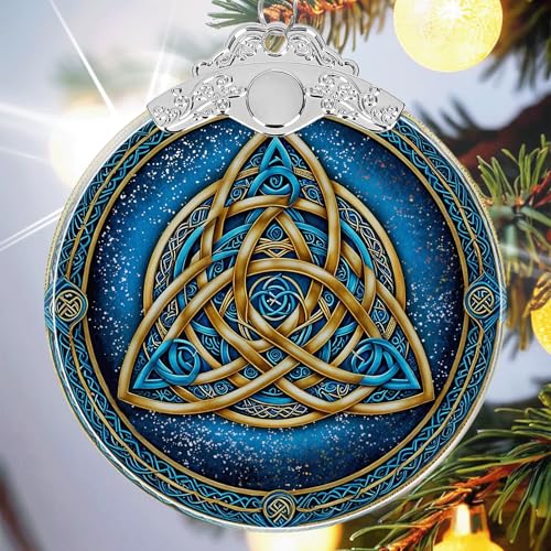 Celtic Knot Crystal Glass Hanging Ornament for Christmas Tree Decor, Christmas Ornaments Xmas Decorations, Holiday Keepsake Present Exchange Ideas - color: Celtic Knot