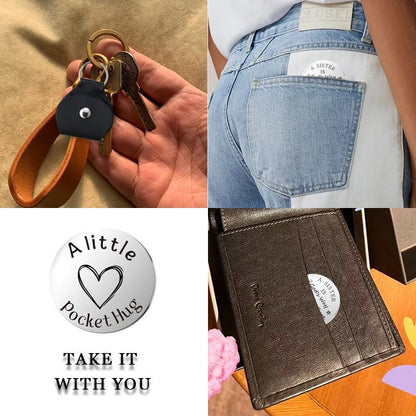 Pocket Hug Token for Women Men Him Birthday Inspirational Gifts for Daughter Friend Long Distance Gifts for Wife Mom - color: A Sister Never Walk Alone