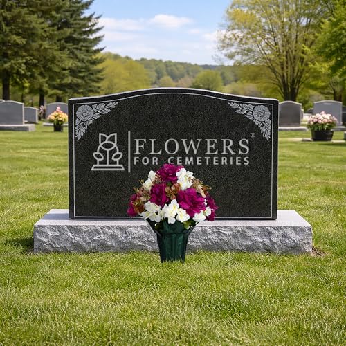 Fall Artificial Flowers - Grave Decoration - Home Décor - Pot Flowers - Plum Peony and White Hydrangea Flowers in Pot - size: Pot