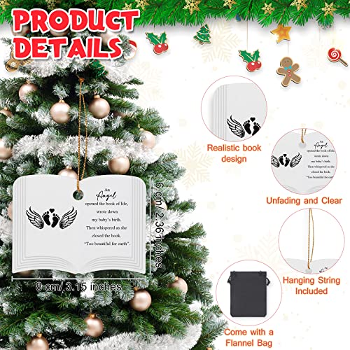 Sieral Christmas Memorial Ornaments Loss of Loved One Baby Heaven Ornaments Wing Heart Footprint Baby Keepsake Gifts Angel Sympathy Infant Loss Gifts Memory Miscarriage Items for Remembrance Kids