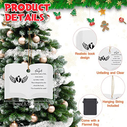 Sieral Christmas Memorial Ornaments Loss of Loved One Baby Heaven Ornaments Wing Heart Footprint Baby Keepsake Gifts Angel Sympathy Infant Loss Gifts Memory Miscarriage Items for Remembrance Kids