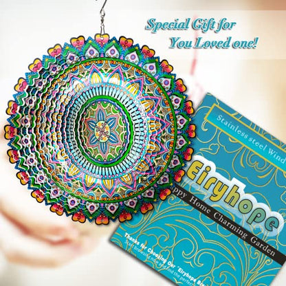 Rich Love Mandala Wind Spinner, 3D Kinetic Wind Spinners Outdoor - color: Mandala Rich Love