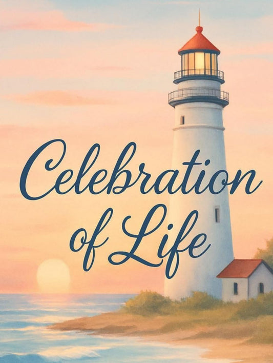 Celebration of Life: Lighthouse Funeral Guest Book. Memory Book with Message Prompts, Sign-In Log for Sharing Memories and Condolences