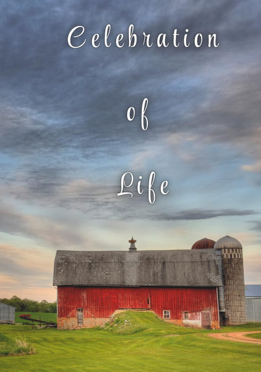 Celebration of Life: Memorial Guest Book – Barn and Silo Farm Tribute: Rustic Dairy Farm Cover – Condolence & Remembrance Registry for Funerals, Memorials & Celebrations of Life