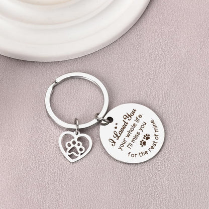 Pet Memorial Gifts Keychain for Loss of Dogs Cats Lovers Sympathy Gifts | Gifts for Women Men Remembrance Keychain for Dog Pet Owners Paw Print Gifts I Loved You Your Whole Life Pet Memorial Keychain