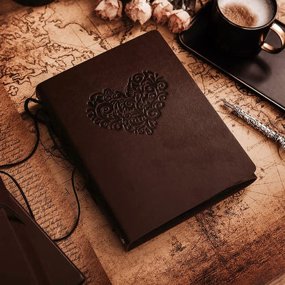 Photo Album 4x6 160 Photos, Leather Photo Albums with Writing Space With 30 Writing Paper, Travel Family Wedding Kids Graduation Ultrasound Baby Picture Album Scrapbook Photo Album - color: Heart