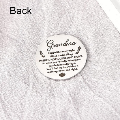 Memorial Gifts for Loss of Grandma Sympathy Remembrance Gift Grandmother | Loss of Grandmother Pocket Hug Token Keychain Coin Bereavement Condolence Gifts for Women Men Boys Girls with PU Key Chain - color: Grandma