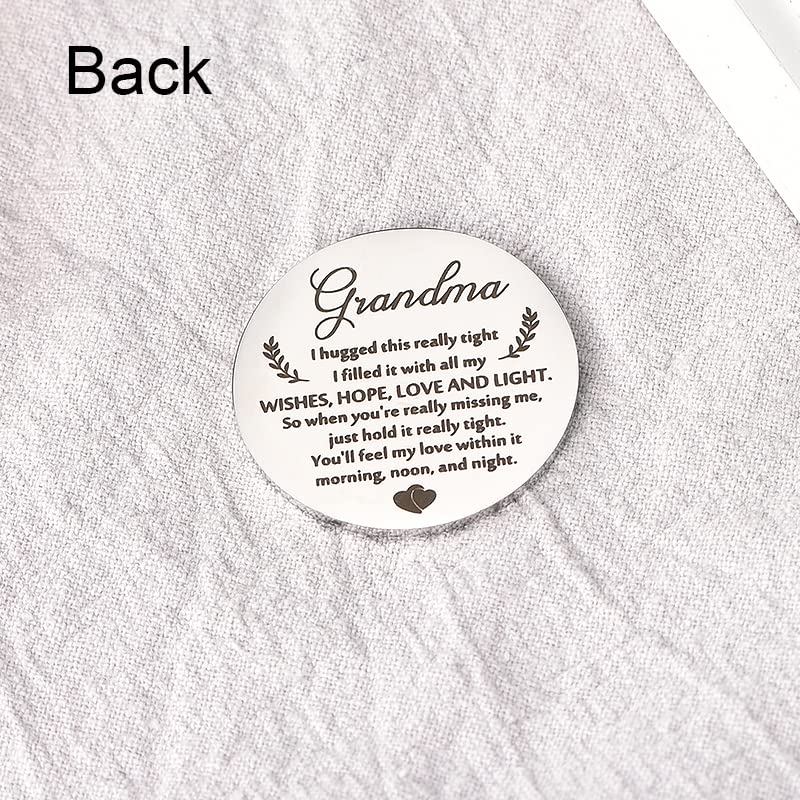 Memorial Gifts for Loss of Grandma Sympathy Remembrance Gift Grandmother | Loss of Grandmother Pocket Hug Token Keychain Coin Bereavement Condolence Gifts for Women Men Boys Girls with PU Key Chain - color: Grandma
