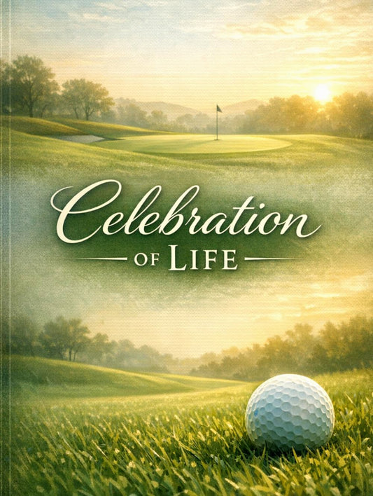 Celebration of Life: Golf Funeral Guest Book. Memory Book with Message Prompts, Sign-In Log for Sharing Memories and Condolences