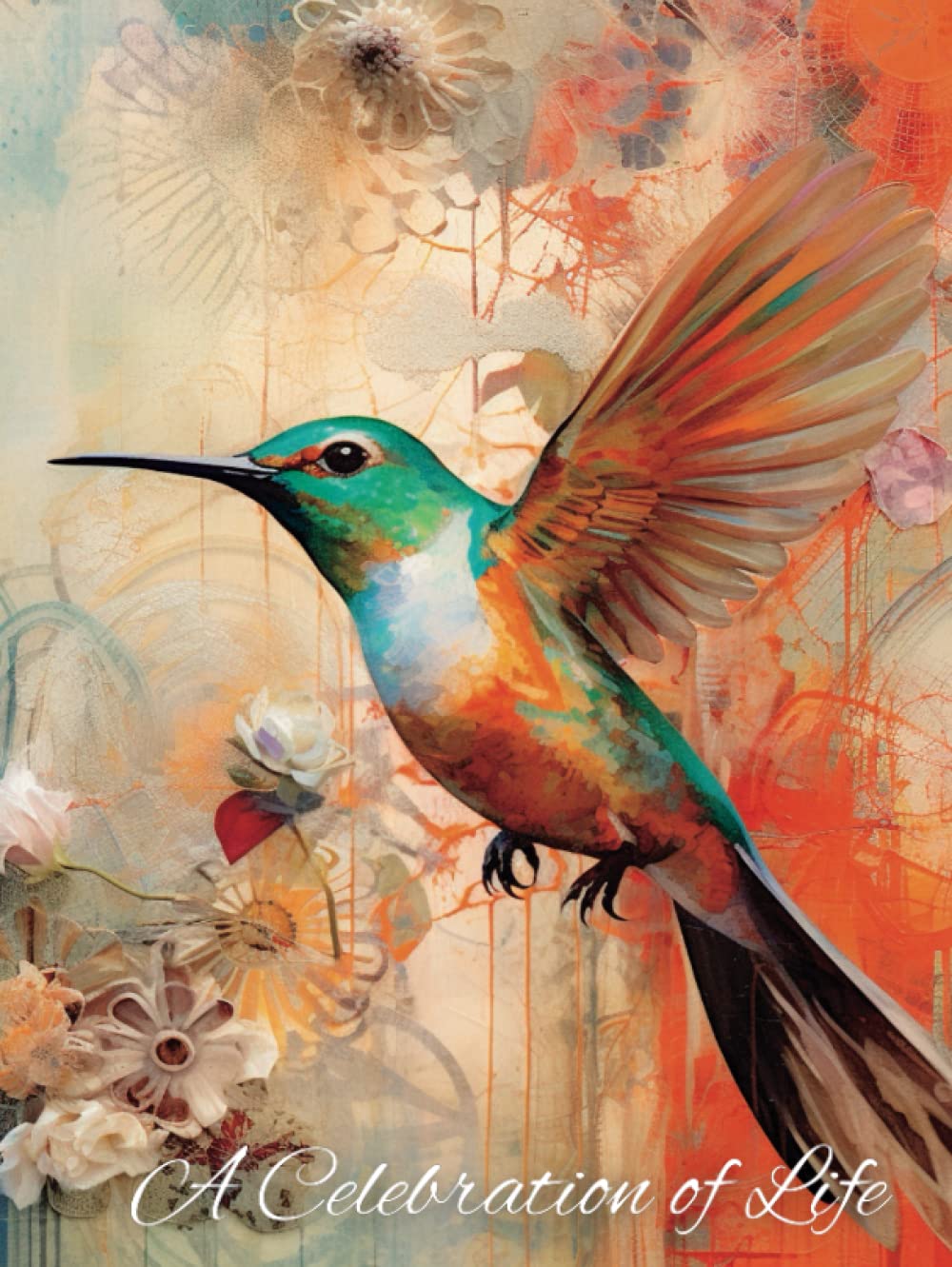 A Celebration of Life: Guest Book for Funeral with Vintage Hummingbird Illustration Cover
