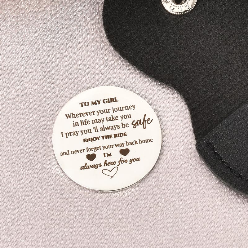 Sisadodo Pocket Hug Token Long Distance Relationship Keepsake Gifts for Women Birthday Christmas Gifts With Leather Keychain - color: To My Girl