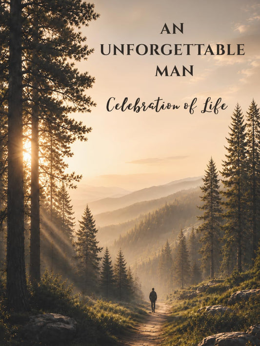 AN UNFORGETTABLE MAN: Celebration of Life Memorial Guest Book for Funeral and Memorial Services, Condolence Messages, Sign-In Registry & Remembrance Keepsake